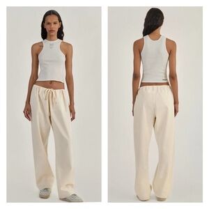 ORSEUND IRIS Lazy Lover Pants Womens Mens XS/S Natural Cream Drawstring Cotton